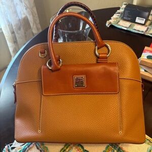 Dooney & Bourke Pebble Leather Aubrey Satchel - Caramel